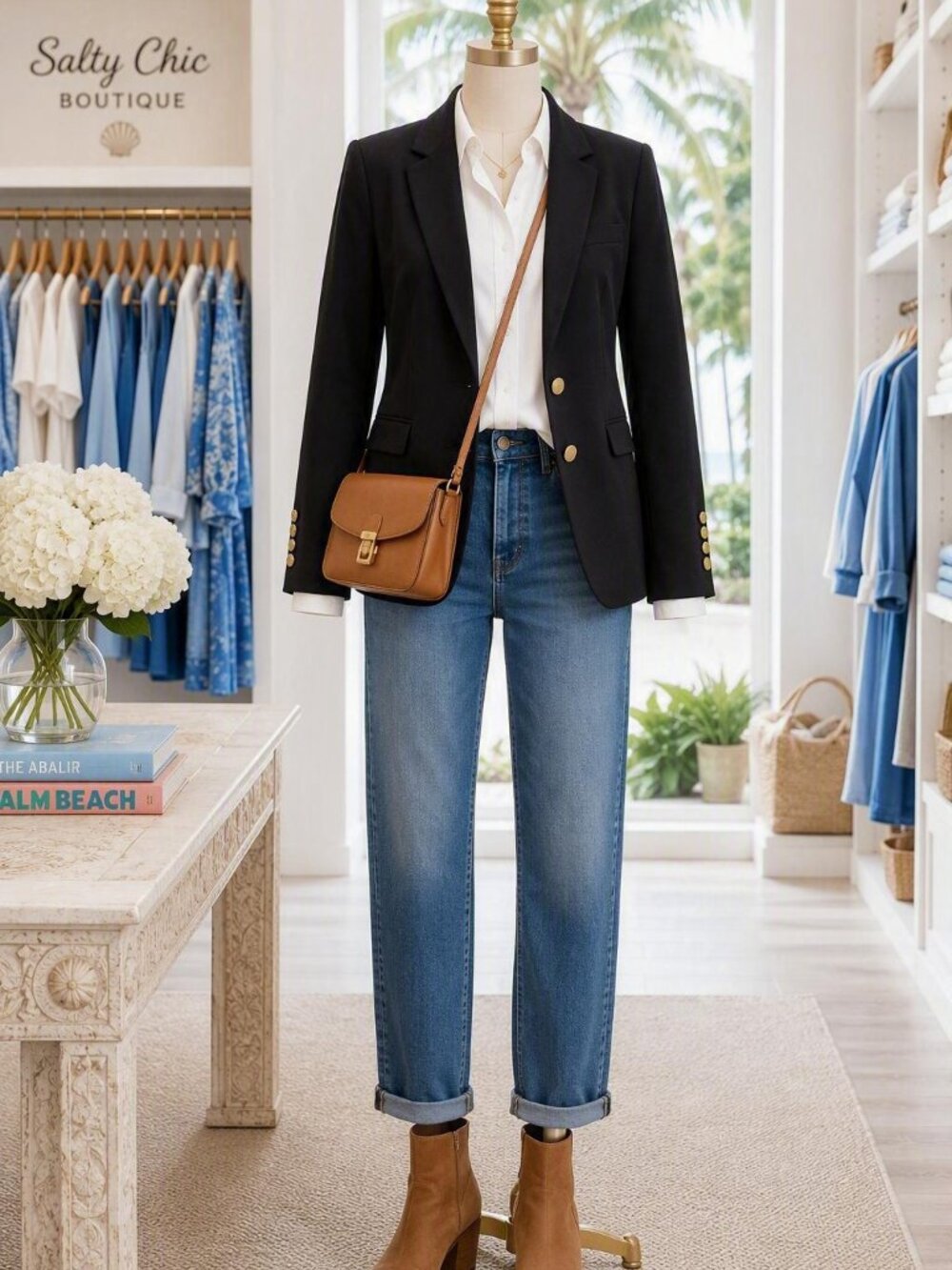 Women’s Black Two-Button Notch Lapel Blazer Verona